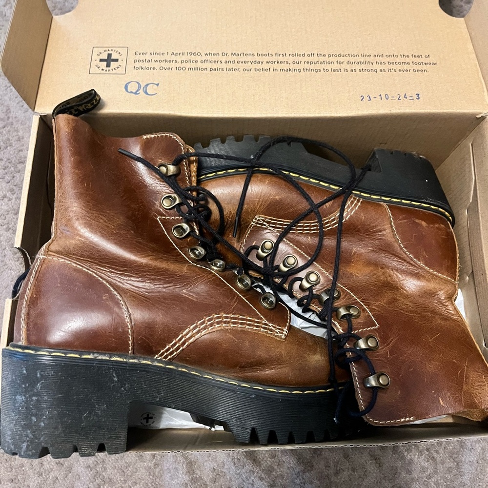 Dr. Martens Chestnut Leather Leona Boots